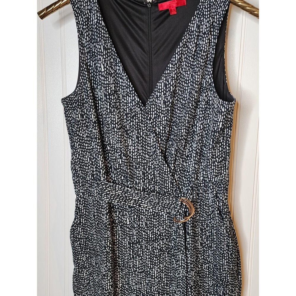 Jennifer Lopez Jumpsuit Small One Piece Black/White sleeveless - Picture 3 of 8